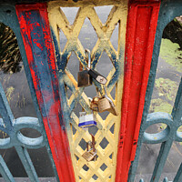 Buy canvas prints of Thetford Town Bridge Lovelocks by GJS Photography Artist