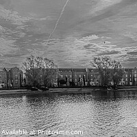 Buy canvas prints of Caldecotte Lake Milton Keynes Panorama Infrared by GJS Photography Artist