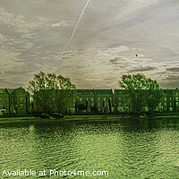 Buy canvas prints of Caldecotte Lake Milton Keynes Panorama Light and Green by GJS Photography Artist