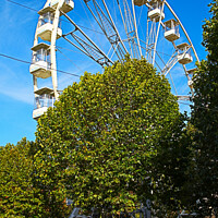 Buy canvas prints of Ferris Wheel Behind the Trees by GJS Photography Artist