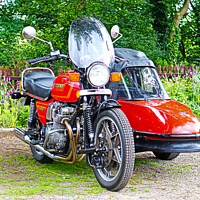 Buy canvas prints of Classic Suzuki with Vintage Sidecar by GJS Photography Artist