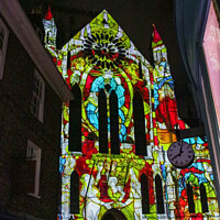 Buy canvas prints of York Minster Colour and Light Projection image 2 by GJS Photography Artist