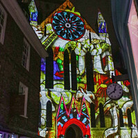 Buy canvas prints of York Minster Colour and Light Projection image 3 by GJS Photography Artist