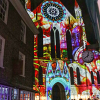 Buy canvas prints of York Minster Colour and Light Projection image 5 by GJS Photography Artist