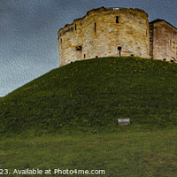Buy canvas prints of Clifford's Tower York Panorama In Oil by GJS Photography Artist