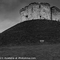 Buy canvas prints of Clifford's Tower York Panorama Black and White by GJS Photography Artist