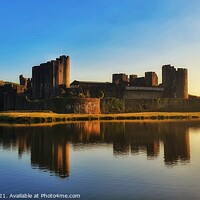 Buy canvas prints of Caerphilly Castle Sunset by James Mills
