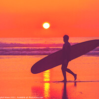 Buy canvas prints of Sunset Surfer by Digital Wave