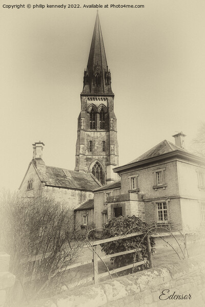 St Peter's Church at Edensor  Picture Board by philip kennedy