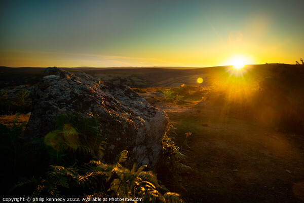Dartmoor Sunset Picture Board by philip kennedy