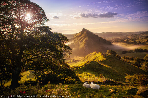 Chrome Hill at Dawn Picture Board by philip kennedy