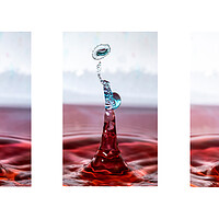 Buy canvas prints of Blue on Red Collisions with a Single Valve by Antonio Ribeiro