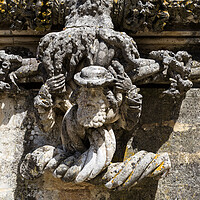Buy canvas prints of Carving of a human figure on the Manueline Window of the Convent by Antonio Ribeiro