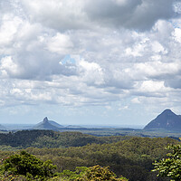 Buy canvas prints of Glass House Mountains seen from Maleny by Antonio Ribeiro