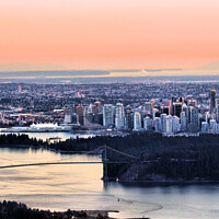 Buy canvas prints of Vancouver Sunset Fades to Pastels, Shimmers of Light by Buz Reid