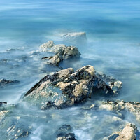 Buy canvas prints of Rock Pools at Fistral Beach by Geoff Tydeman