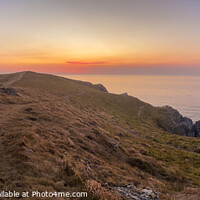 Buy canvas prints of Sunset over Pentire Headland Newquay by Geoff Tydeman