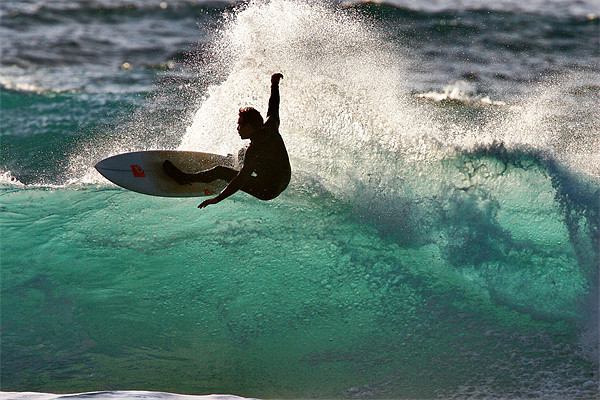 Surfing in Cornwall Picture Board by Geoff Tydeman
