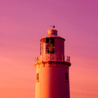 Buy canvas prints of Lighthouse at sunset by Geoff Tydeman