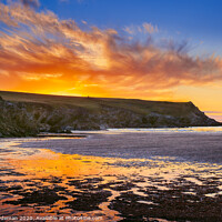 Buy canvas prints of Sunset over Porth Joke Beach by Geoff Tydeman