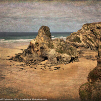 Buy canvas prints of Whipsiderry Beach Newquay Cornwall by Geoff Tydeman