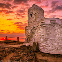 Buy canvas prints of Sunset at the Huer's Hut Newquay by Geoff Tydeman