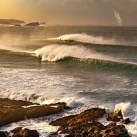 Buy canvas prints of Waves at Fistral Beach by Geoff Tydeman