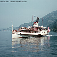 Buy canvas prints of Paddle Steamer Gallia Lake Lucerne Switzerland 1960s by Bygone Images