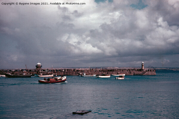 Stormy Sky and Lifeboat St Ives Cornwall 1956 Picture Board by Bygone Images