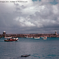 Buy canvas prints of Stormy Sky and Lifeboat St Ives Cornwall 1956 by Bygone Images