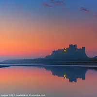 Buy canvas prints of  Bamburgh castle reflections by stephen cooper