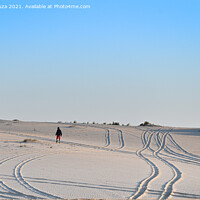 Buy canvas prints of Tracks on the desert sand by Lucas D'Souza