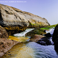 Buy canvas prints of Rocky sea inlet at Someshwar, Mangalore, India by Lucas D'Souza