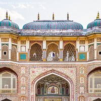 Buy canvas prints of A section of the Amber Fort or Amer Fort located in Amber, Rajas by Lucas D'Souza