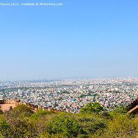 Buy canvas prints of View of Jaipur city from Nahargarh fort in Rajasthan, India by Lucas D'Souza