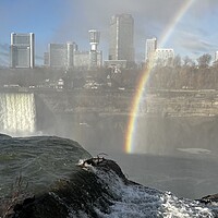 Buy canvas prints of Rainbow at Niagara falls by Daryl Pritchard videos