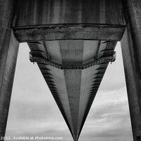 Buy canvas prints of Humber Bridge abstract in monochrome by Victoria Copley