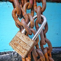 Buy canvas prints of Lock and Chains by Victoria Copley