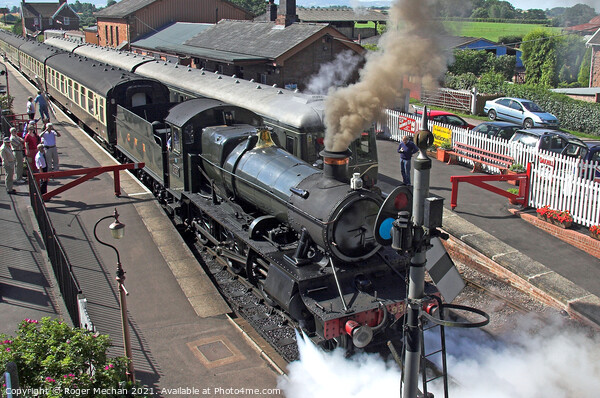 Smoke-Belching Locomotive at Taunton Station Picture Board by Roger Mechan