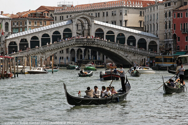 Serenity at the Rialto Bridge Picture Board by Roger Mechan