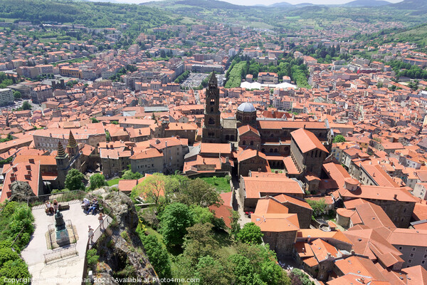 The Enchanting Cityscape of Le Puy-en-Velay Picture Board by Roger Mechan