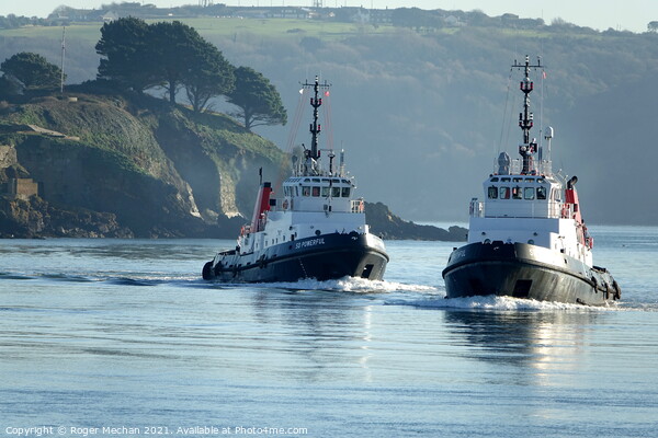 Powerful Tugboats on the River Tamar Picture Board by Roger Mechan