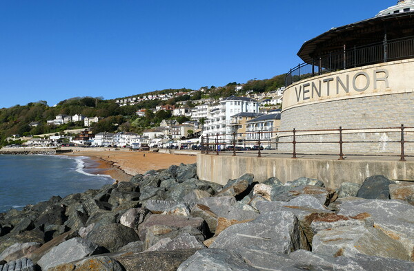 Ventnor beach and bandstand Isle of Wight Picture Board by Roger Mechan