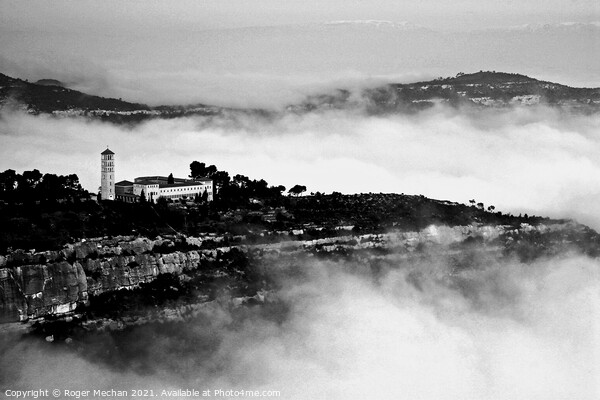 Ethereal Monastery on Misty Montserrat Picture Board by Roger Mechan