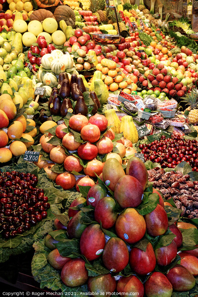 Bountiful Harvest on a Market Stall Picture Board by Roger Mechan