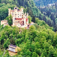 Buy canvas prints of Enchanting Hohenschwangau Castle by Roger Mechan