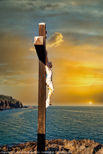 Crucifixion at Collioure Picture Board by Roger Mechan