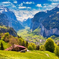 Buy canvas prints of Cascade of the Swiss Alps by Roger Mechan