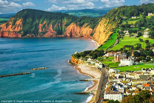 Red Earth Cliffs of Sidmouth Picture Board by Roger Mechan