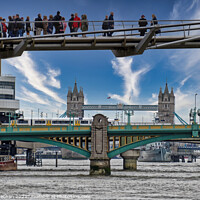 Buy canvas prints of London's Iconic Triple Bridge View by Roger Mechan